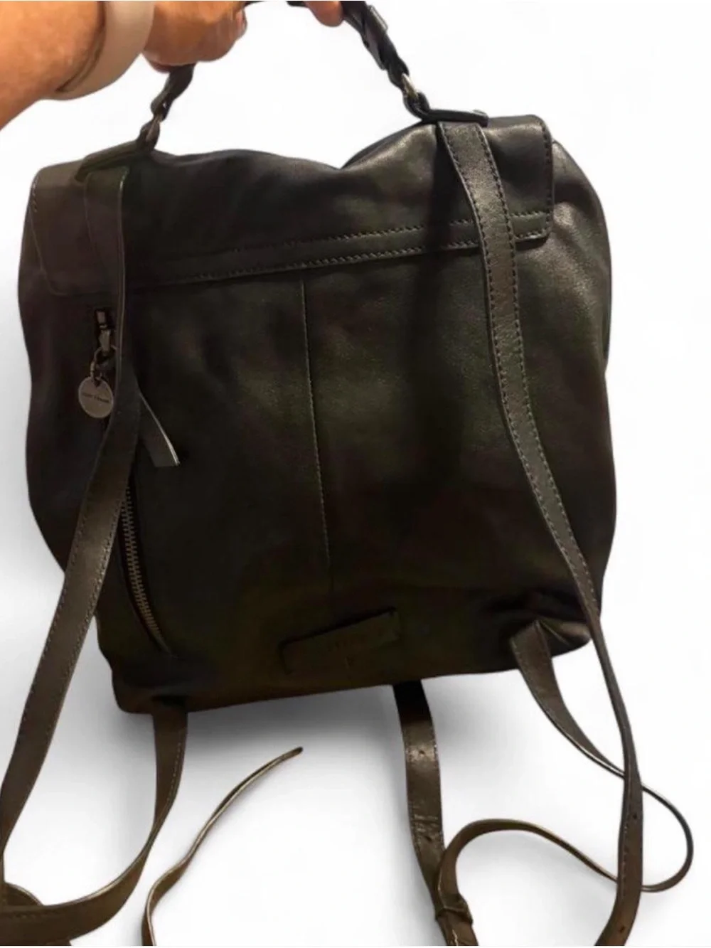 Lucky Brand Backpack Vala Black Leather Adjustable Straps